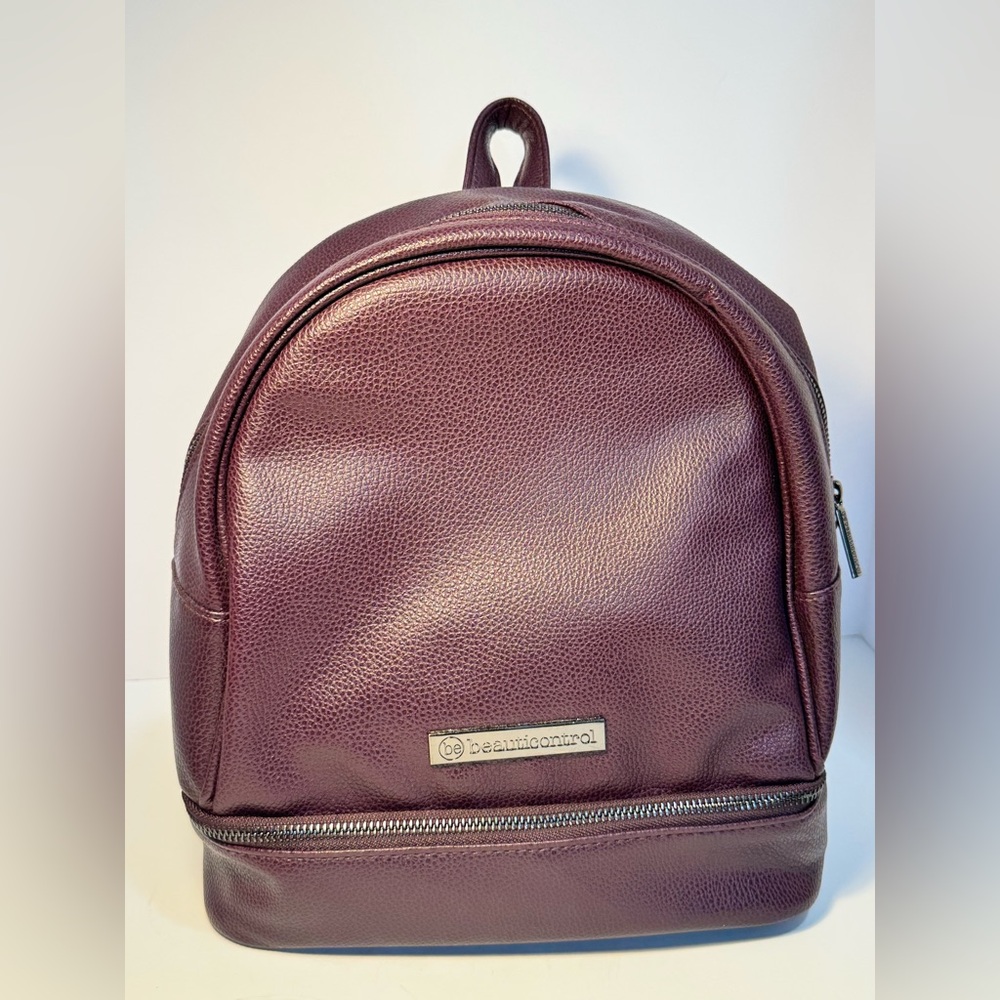 BEAUTICONTROL Mini Backpack - Faux Pebble Leather - Plum